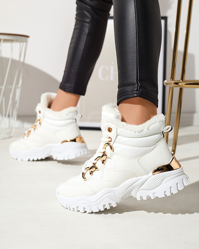 White women's sporty winter boots a'la trappers Mertika - Footwear