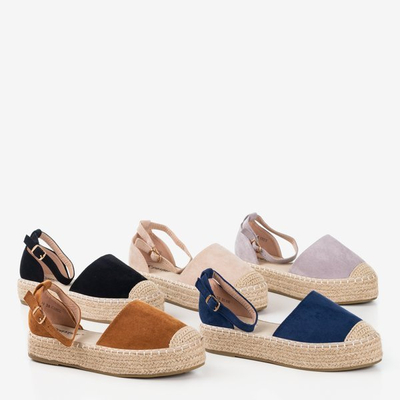 Light gray women's espadrilles on the Maritel platform - Footwear