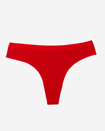 Red cotton women's one-color thongs PLUS SIZE - Underwear