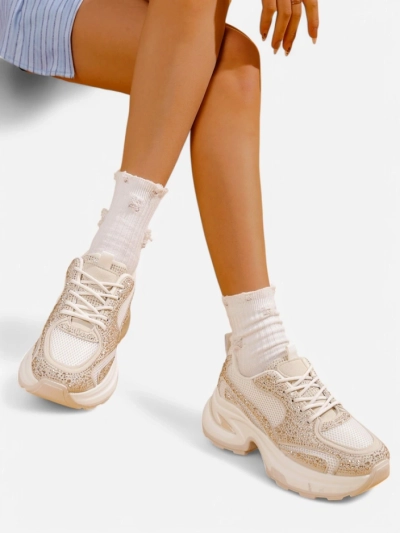 Royalfashion Women's Sports Sneakers with Rhinestones Bloss