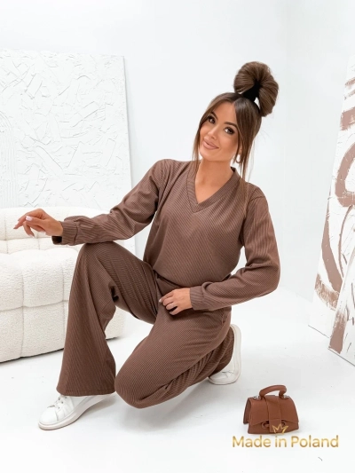 Cotton Women's Knitted Sweater Set Shadow Line