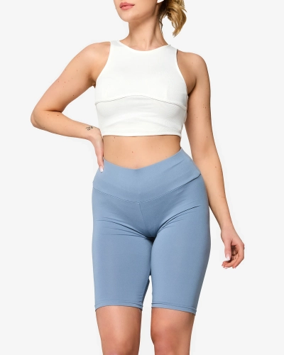 Blue women's cycling leggings - Clothing