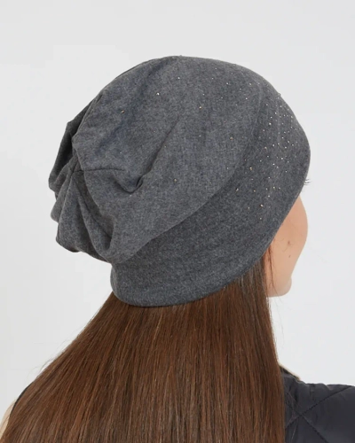 Royalfashion Women's warm hat with zircons