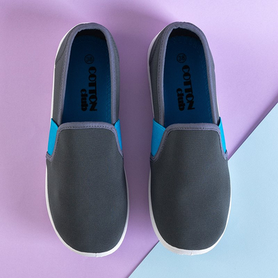 Gray women's fabric sneakers slip on Molara - Footwear