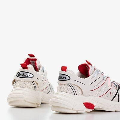 OUTLET Beżowe damskie sportowe buty Risika - Obuwie