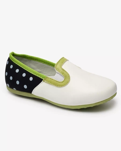 White girls' eco leather pea-print half shoes Rellme- Footwear