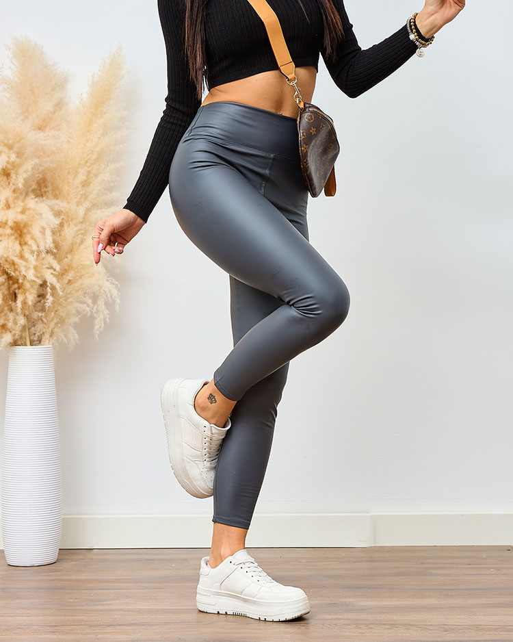 Pelēki legingi ar augstu vidukli - Apģērbs