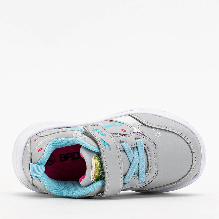 Light gray girls 'sports shoes with Jako print. Footwear