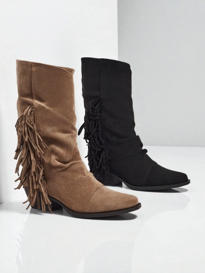 Women's heeled cowboy boots with tassels Selva