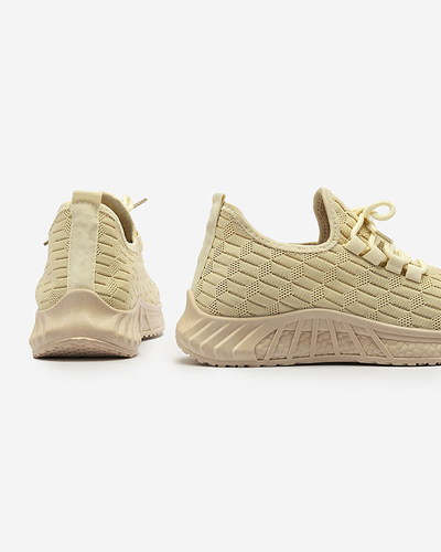 Beige women's fabric sports shoes Orycys- Footwear