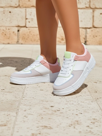 Women's Hypatia Pastello sneakers light gray eco leather spring 4cm