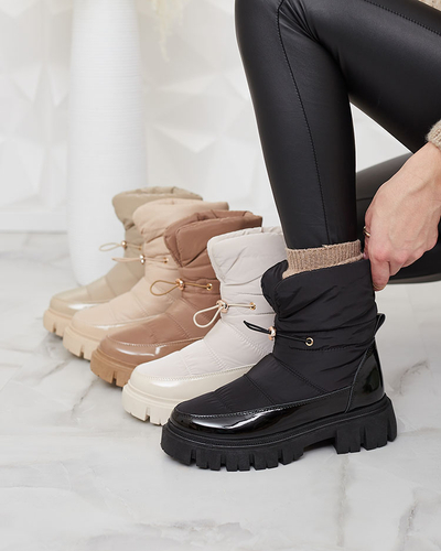 Royalfashion Sieviešu slips-on sniega zābaki gaiši brūnā krāsā Sadella