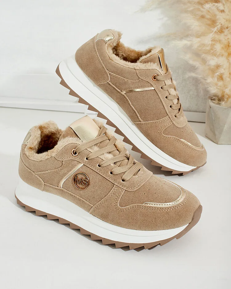 Royalfashion Siltās sieviešu kedas ar kažokādu Boris