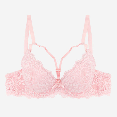 Pink lace bra with straps - Underwear
