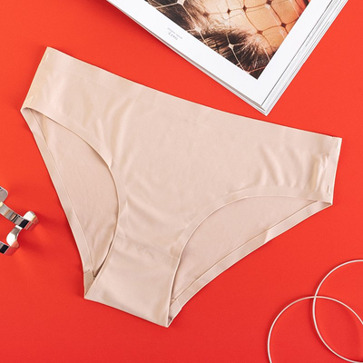 Women's beige panties, seamless panties - Underwear