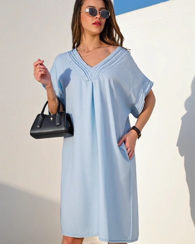 Royalfashion Simple women's tunic resembling a denim dress