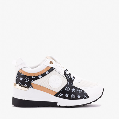 White - black women's sports shoes on an Anubi wedge - Footwear