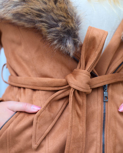 Camel women's fur coat jacket - Clothing