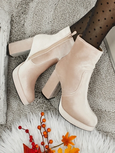 Women's Heeled Ankle Boots Velour Style Miss