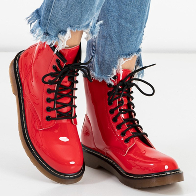 Red women's lace-up trappers Ormella - Footwear