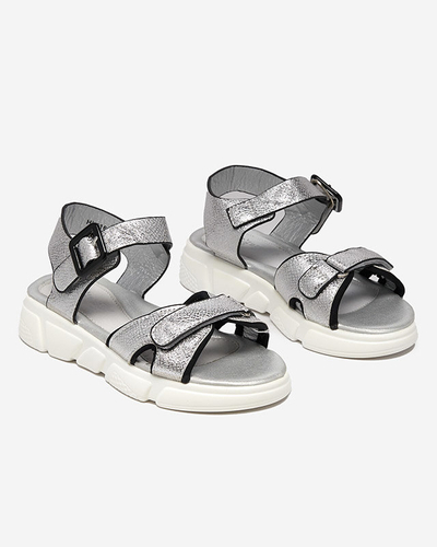 Girls' silver shiny sandals Jenilo - Shoes