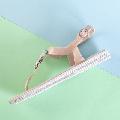 Бежевые женские босоножки с отделкой Dosala