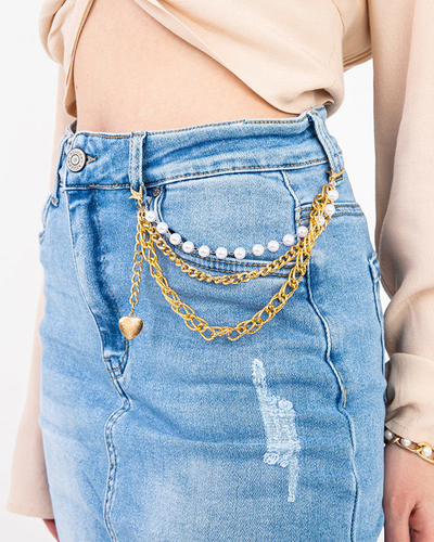 Blue denim women's skirt above the knee PLUS SIZE - Clothing