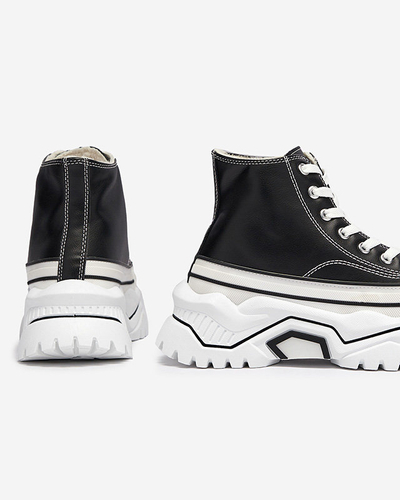 OUTLET Women's black insulated platform sports shoes a'la sneakers Retiha - Footwear