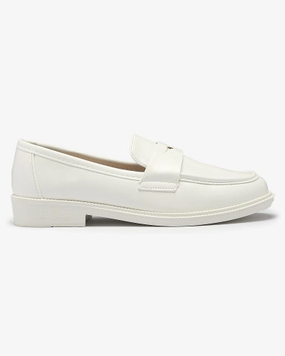 White women's moccasins made of eco leather Zibom- Footwear