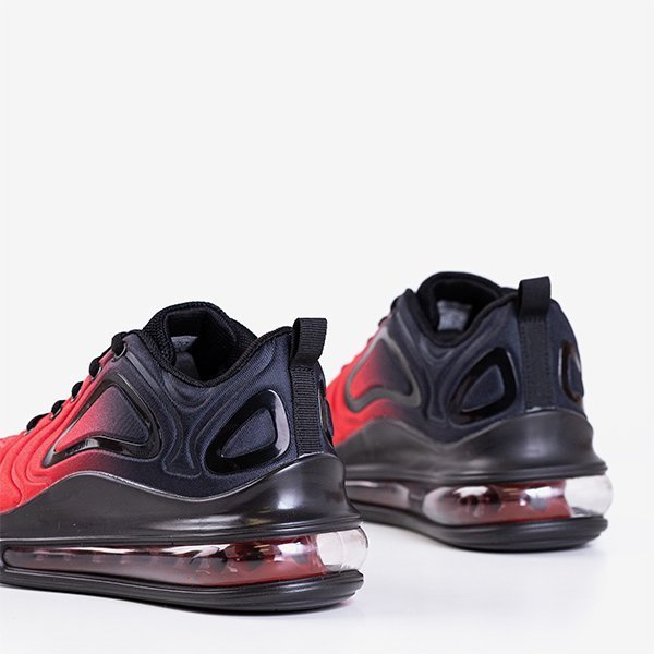 Black and red men's sports shoes with Aierda transparent sole - Footwear