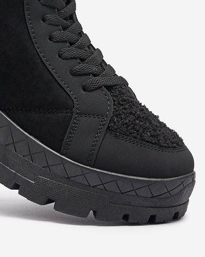 OUTLET Women's insulated trapper boots in black Wosser- Footwear