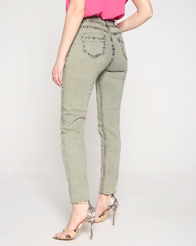 Khaki women's skinny jeans - Clothing