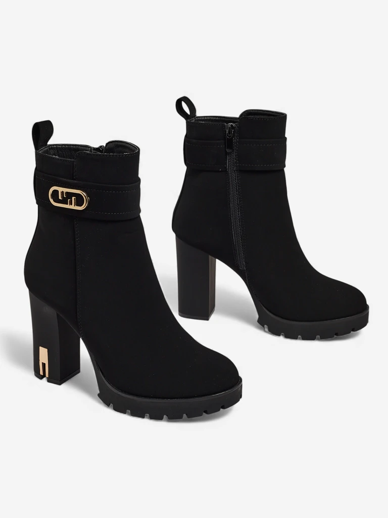 Damen Stiefeletten Öko-Wildleder mit Blockabsatz Tovia