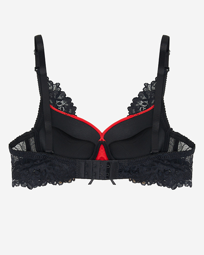 Sensual red and black lace bra - Underwear
