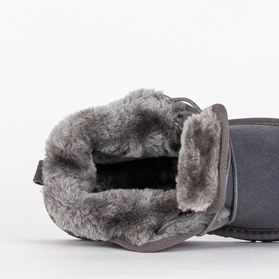 Luna Children's Boots Dove Gray Leather Comfortable for Winter