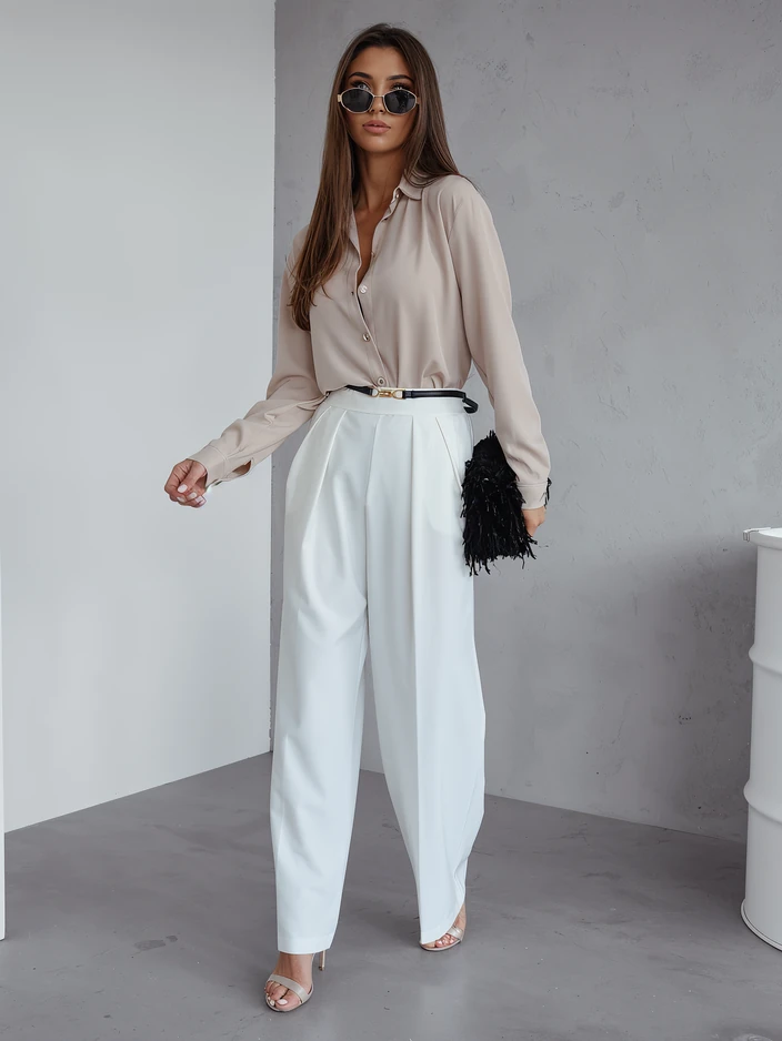 Royalfashion Wide women's trousers with crease