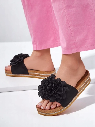 Royalfashion Women's sandals with flowers Focce