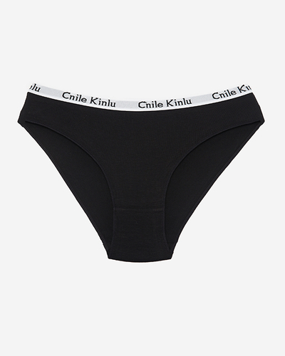 Black women's panties type with decorative elastic - Underwear