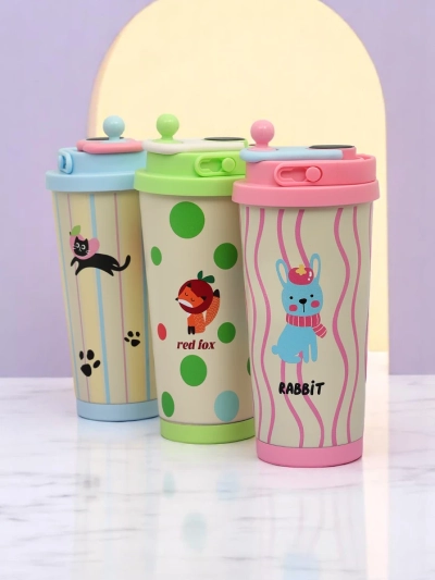 Royalfashion Termo krūze ar izsistienu un temperatūras sensoru Jauki dzīvnieki