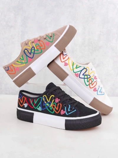 Royalfashion Women's sneakers with heart print Sercess