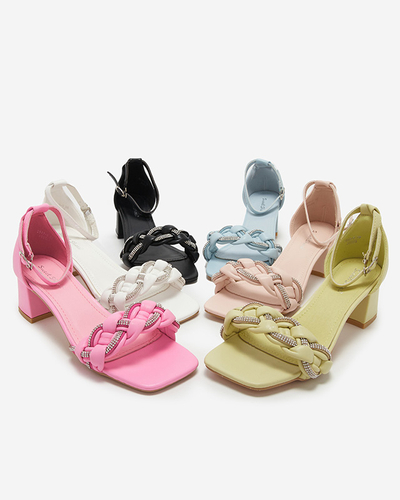 Zilas sieviešu sandales uz staba Marienka - Apavi