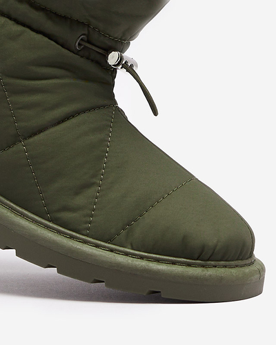 Dark green women's insulated boots a'la snow boots Kaliolen - Footwear