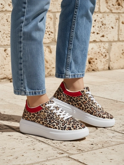 Royalfashion Sieviešu perforētie sporta čības Leopess