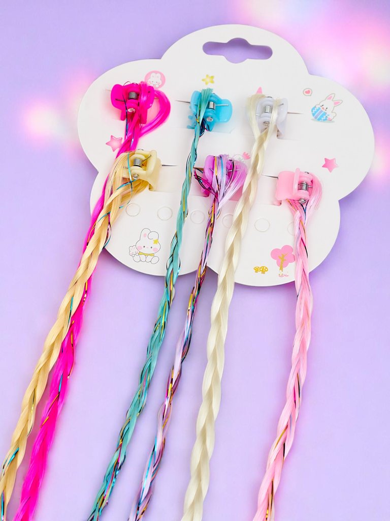 Royalfashion Colorful clip-in braids with hair clips