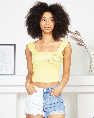 Yellow Women's Strappy Crop Top Clothing