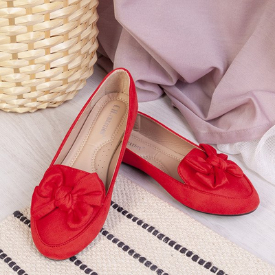 Red ballerina with bow Iva- Footwear