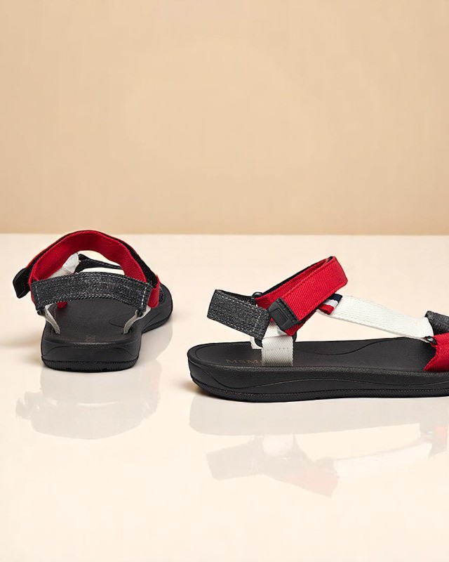 Sieviešu sarkanas auduma sandales Ojo- Footwear