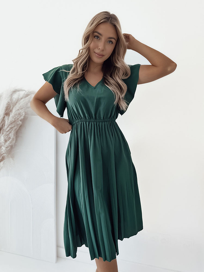 Royalfashion Women's pleated midi dress