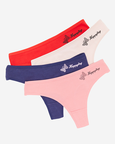 Classic cotton women's thongs in red - Underwear