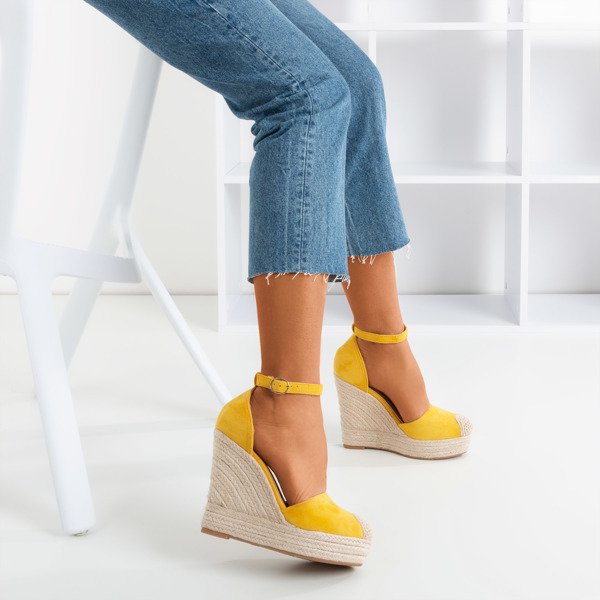 Yellow espadrilles on a wedge Miguelita - Footwear